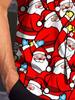Christmas Season Men'S Cartoon Santa Claus Digital Print Short-Sleeve Collared Shirt, Versatile Top for Holiday Parties And Everyday Casual Wear