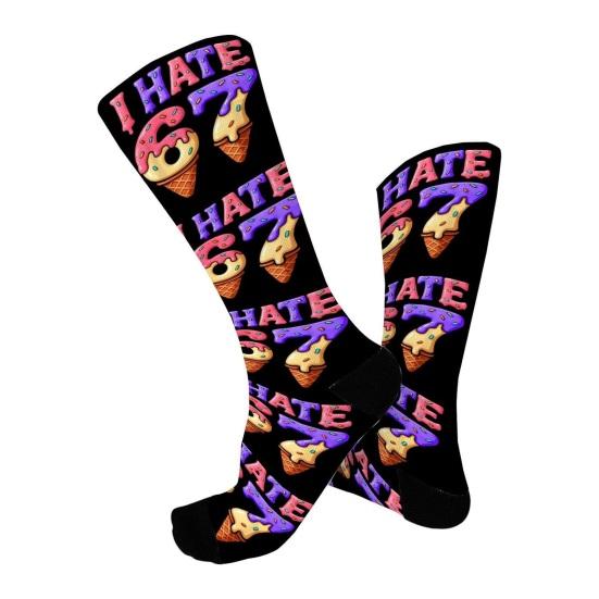 67 Meme Crew Socks Donut Cream Drops Six Seven Funny Socks Baseball Mason 67 Casual Socks Gift for Men Women Friends