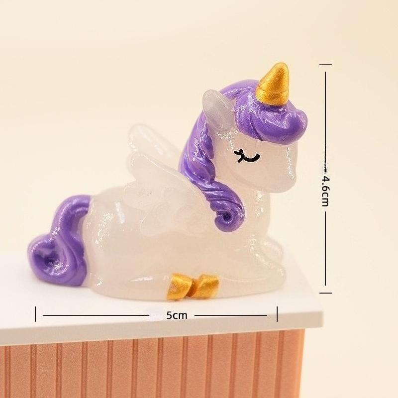 Year of The Horse Luminous Unicorn Creative Home Office Desktop Decoration Resin Decoration Trendy Cute Blind Box Accessories