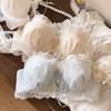 Japanese sweet underwear women's small breasts gather without steel rims, bra upper support anti-sagging adjustment girl bra set