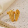 Creative Stainless Steel Cartoon Wings Rings for Women Girls Vintage Personlity Gold Color Opening Ring Trend Jewelry Wholesale