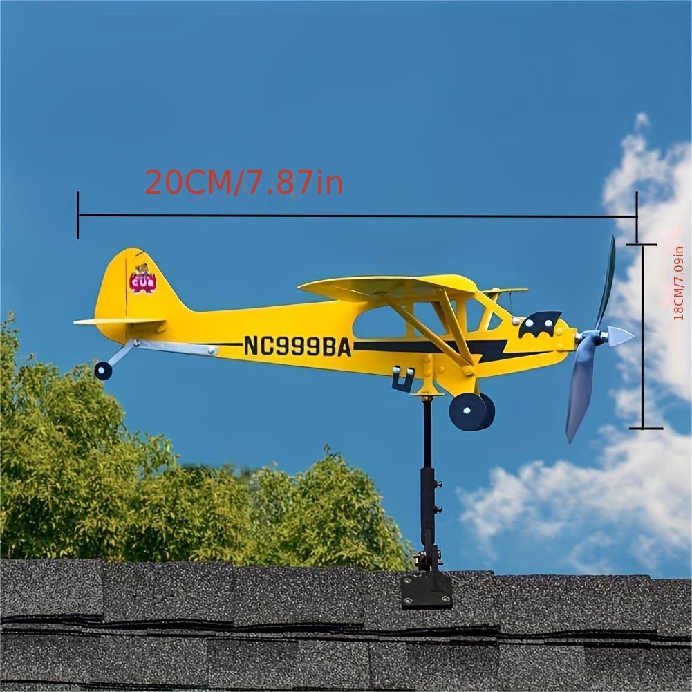 Girello Creativo Bussola Direzione Vento Tubo Aereo Girello Mulino a Vento 3D Decorazione Giardino Esterno Mulino a Vento in Metallo