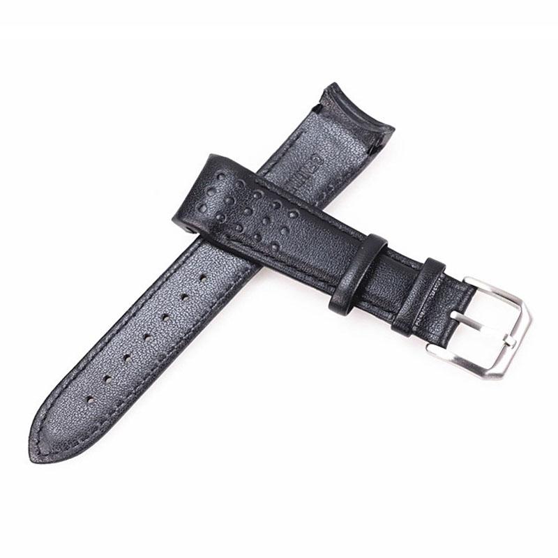 21mm Breathable Leather Watchband for Seiko Watch Strap Sportura Series Barcelona SNAE SNP SRG SUN SPC089 SSC Curved Bracelet