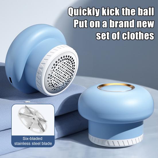 Electric Fabric Shaver USB Rechargeable 6-Leaf Blades Sweater Defuzzer Cordless Clothes Lint Remover Portable Fuzz Pills Trimmer