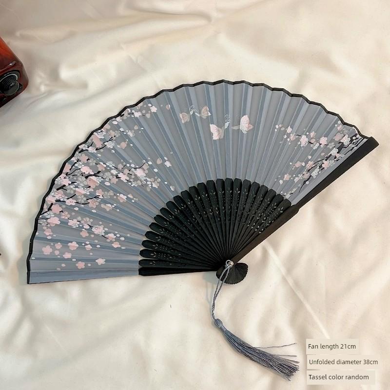 Ancient Style Small Fan, Chinese Style Women's Hanfu Dance Fan, Portable Retro Folding Fan, Summer Cooling Fan, Bamboo Fan