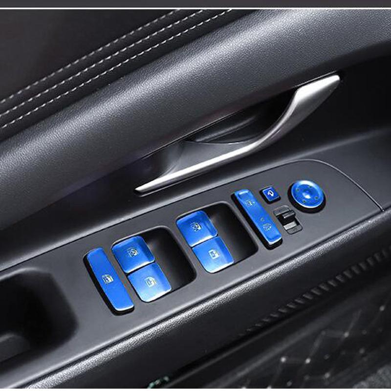 For Hyundai Elantra Avante    Car Window Glass Lift Button Stickers Cover Decoration Trim Auto Interior Accessories
