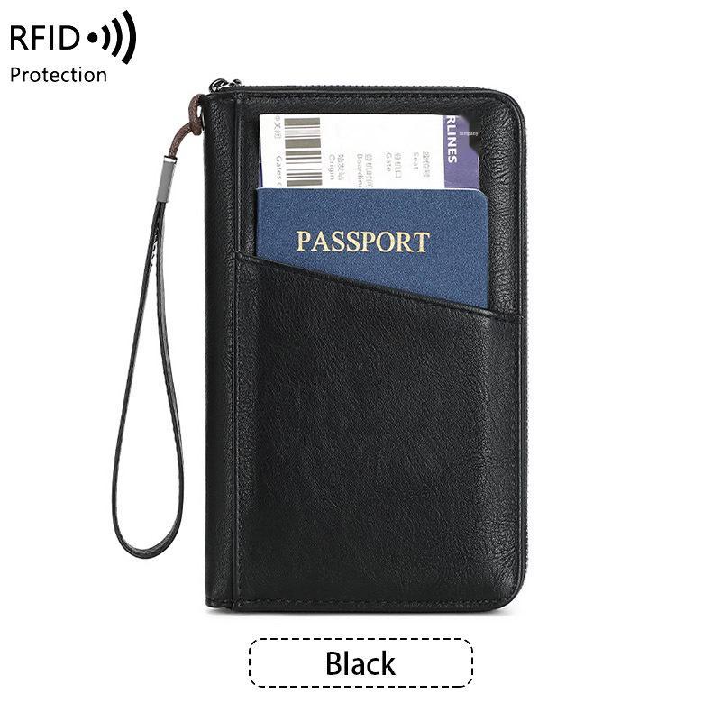 2024 RFID Travel Passport Holder & Ticket Organizer - Multifunctional Zip Document Bag