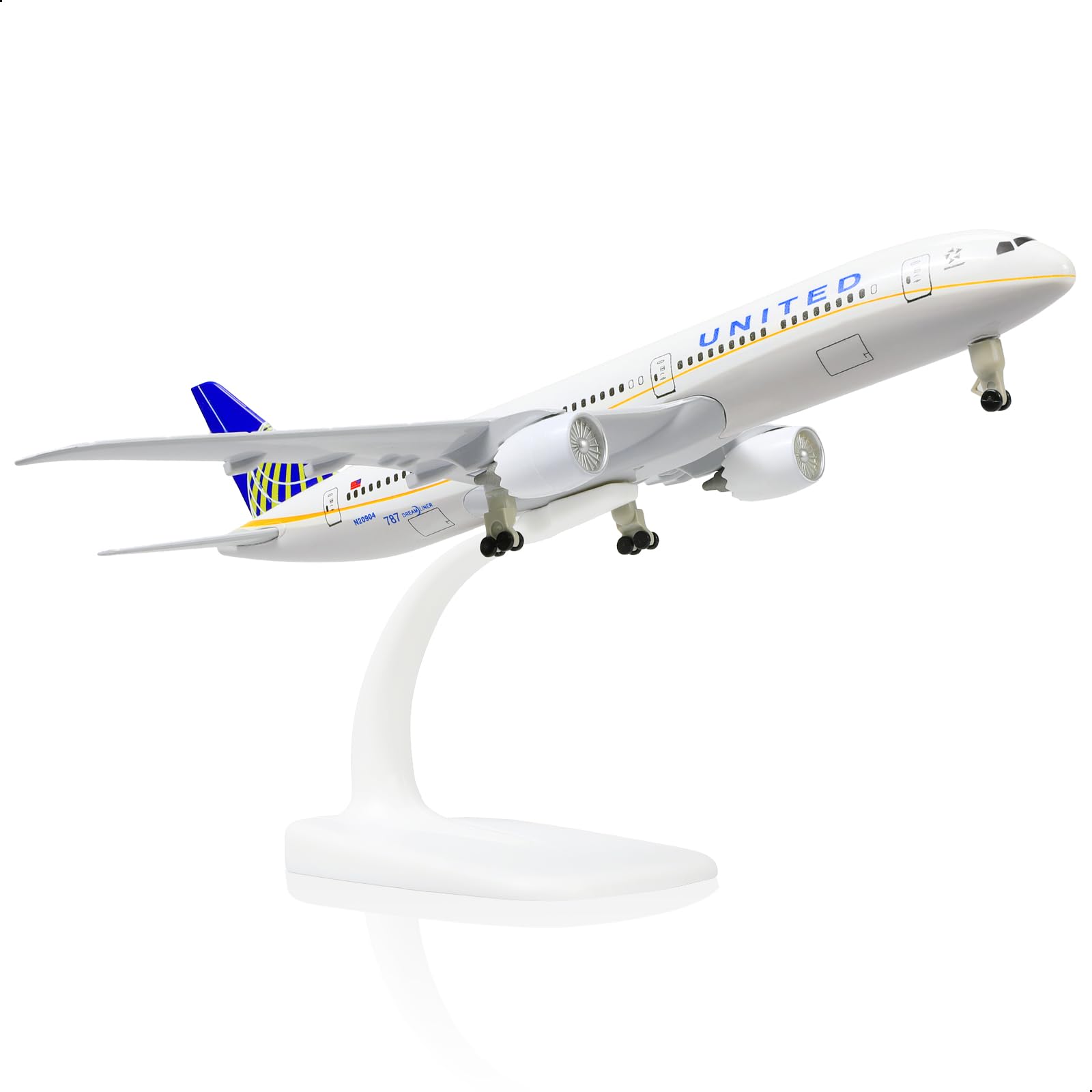 QIYUMOKE 1/300 United Airlines 787 Airplane Model - United Airlines Boeing 787 Diecast Metal Airplane (with Stand) - Perfect Airline Model for Aviatio