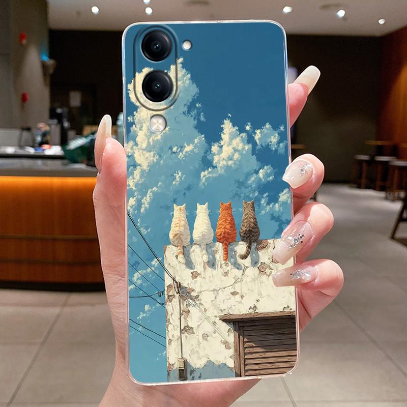 Casing For Vivo Y04 Case Luxury Dragon Cute Cool Boys Girls Back Cover For VivoY04 Vivo Y 04 Y29s Y29t 5G Transparent Phone Case
