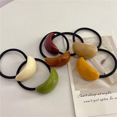 Einfache ovale Essigsäure koreanische Mode elastische Haarbänder für Frauen Mädchen Haar-Accessoires Kopfbedeckung Pferdeschwanzhalter Scrunchie