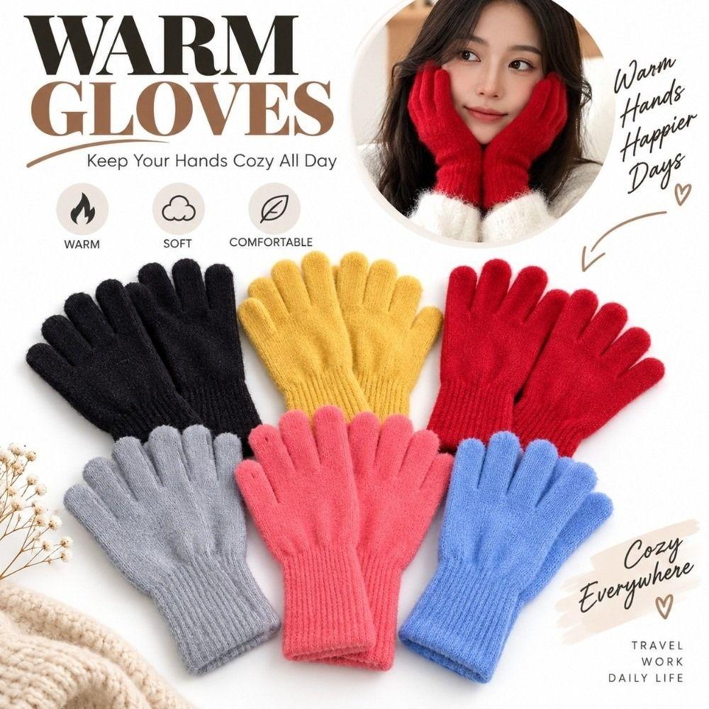 1 Pair Warm Insulation Knitted Glove Touchscreen Winter Glove Durable Warm Handwear Outdoor