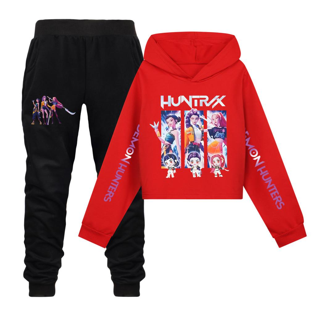 Kpop Demon Hunters Girls Cotton Casual Set With Long Sleeve Hoodie And Pants For Ages 110-170cm