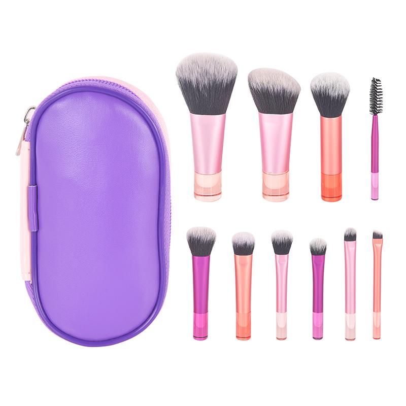 10/12Pcs Mini Makeup Brush Set Powder Eyeshadow Foundation Blush Blender Concealer Beauty Portable Makeup Tool Brush Travel Kit