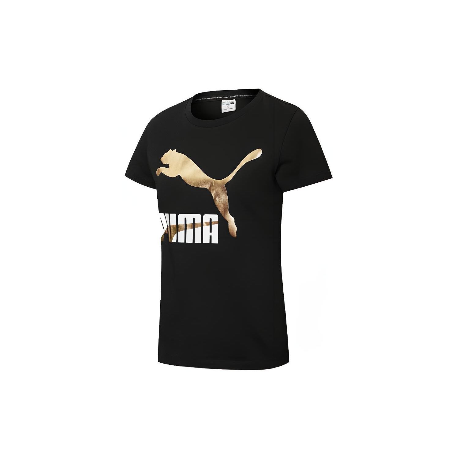 

Puma Повседневная спортивная футболка с коротким рукавом и круглым вырезом с принтом, женские топы, черные 532282-51 S