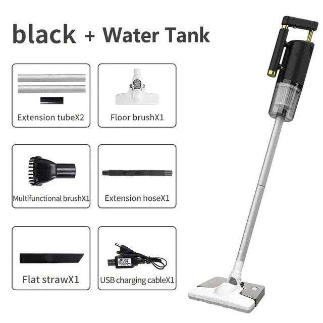 Aspirapolvere portatile senza fili 5 in 1 da 7000KPA, macchina per la pulizia multifunzione ad alta potenza con serbatoio dell'acqua per uso domestico e in auto