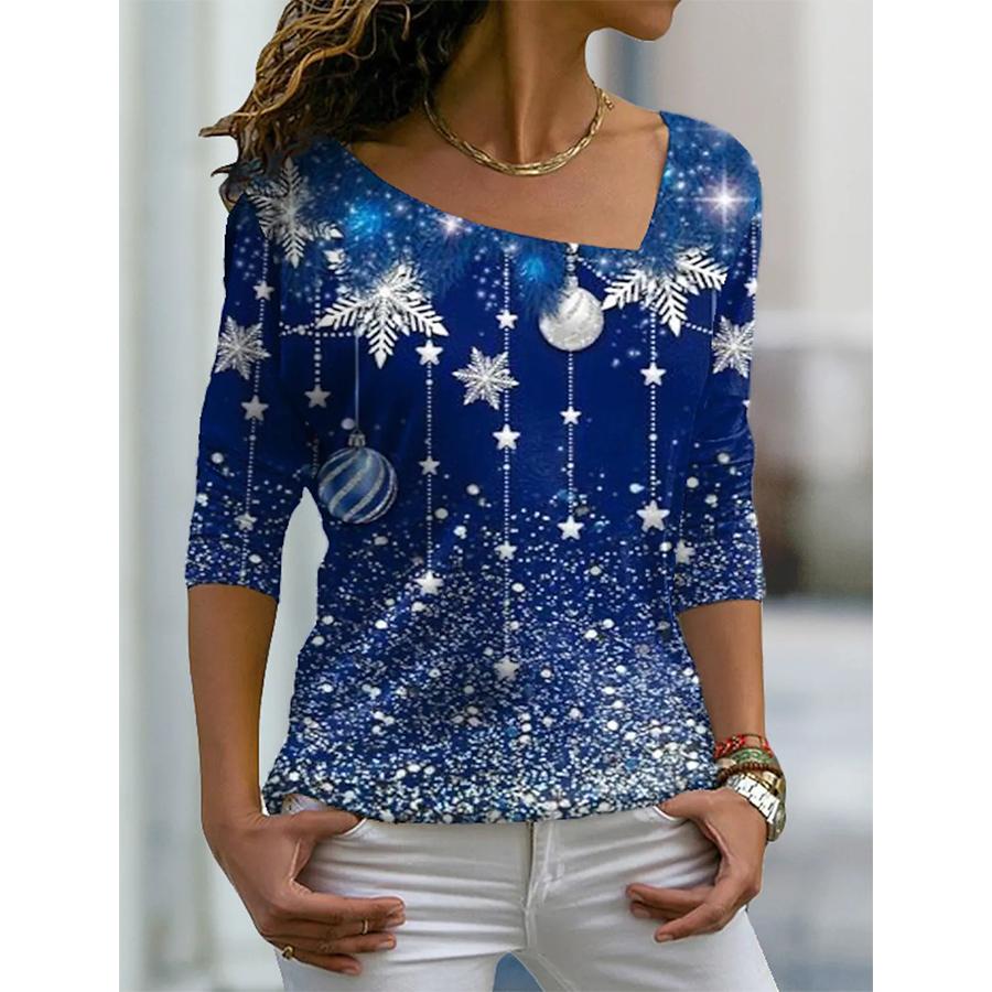 

Зимняя молодежная симпатичная печатная футболка с V-образным вырезом и длинным рукавом осень/зима женская повседневная футболка XS-8XL 4XL