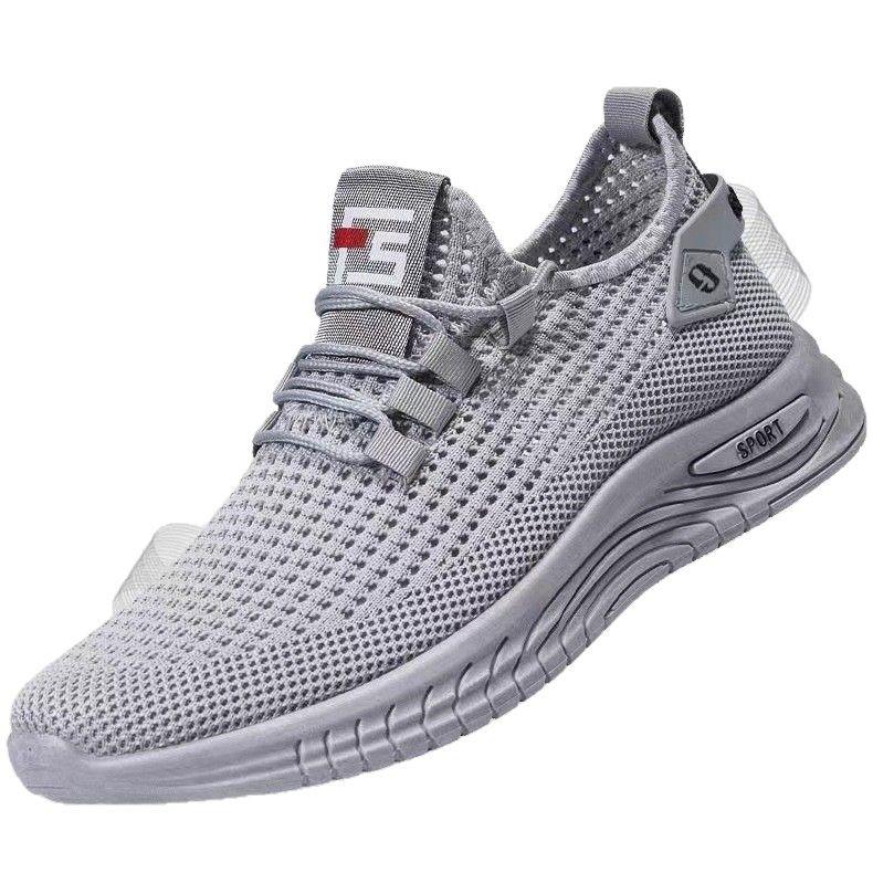 Mesh Large Size Men's Shoes 2025 Summer Hollow Breathable Casual Shoes Soft Sole Simple Sports Shoes