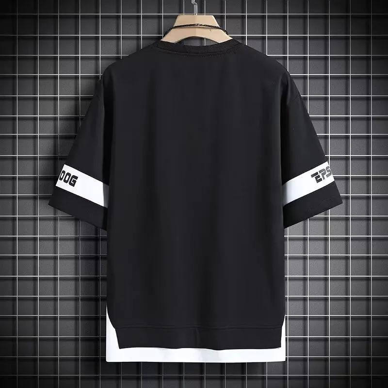 Men's Summer Loose-Fit Casual Short-Sleeve T-Shirt Youth Crew Neck Breathable Half-Sleeve Top