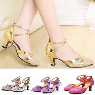 Women's Ballroom Tango Latin Dancing Shoes Sequins Shoes Social Dance Shoes