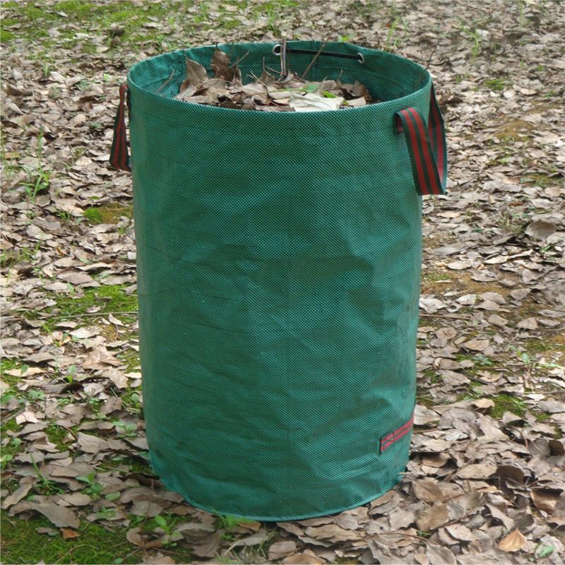 Worek na odpady ogrodowe 60L-500L Duża pojemność Worek ogrodowy Wielokrotnego użytku Wodoodporny Worek na liście Pojemnik do przechowywania i zbierania Do ogrodu Podwórka