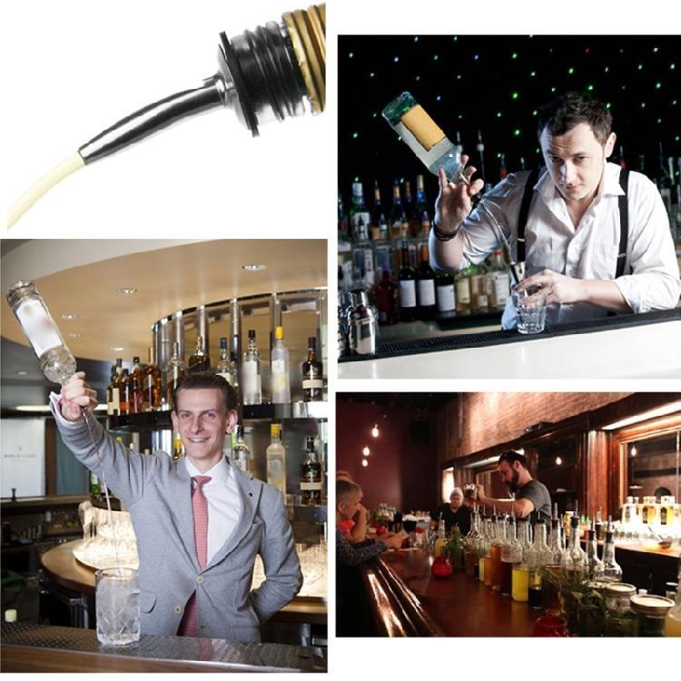 Liquor Pour Spouts with Dust Cap Set of 6 Stainless Steel Leak Proof Oil Dispenser Bottle Pourers For Home Kitchens Bar