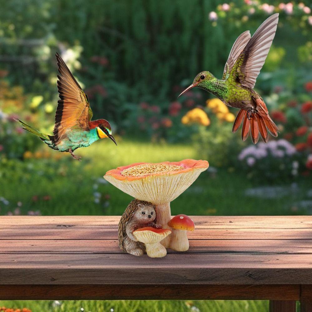 Creative Animal Feeding Trough Resin Bird Feederc Bird Raising Tool Art Statue Outdoor