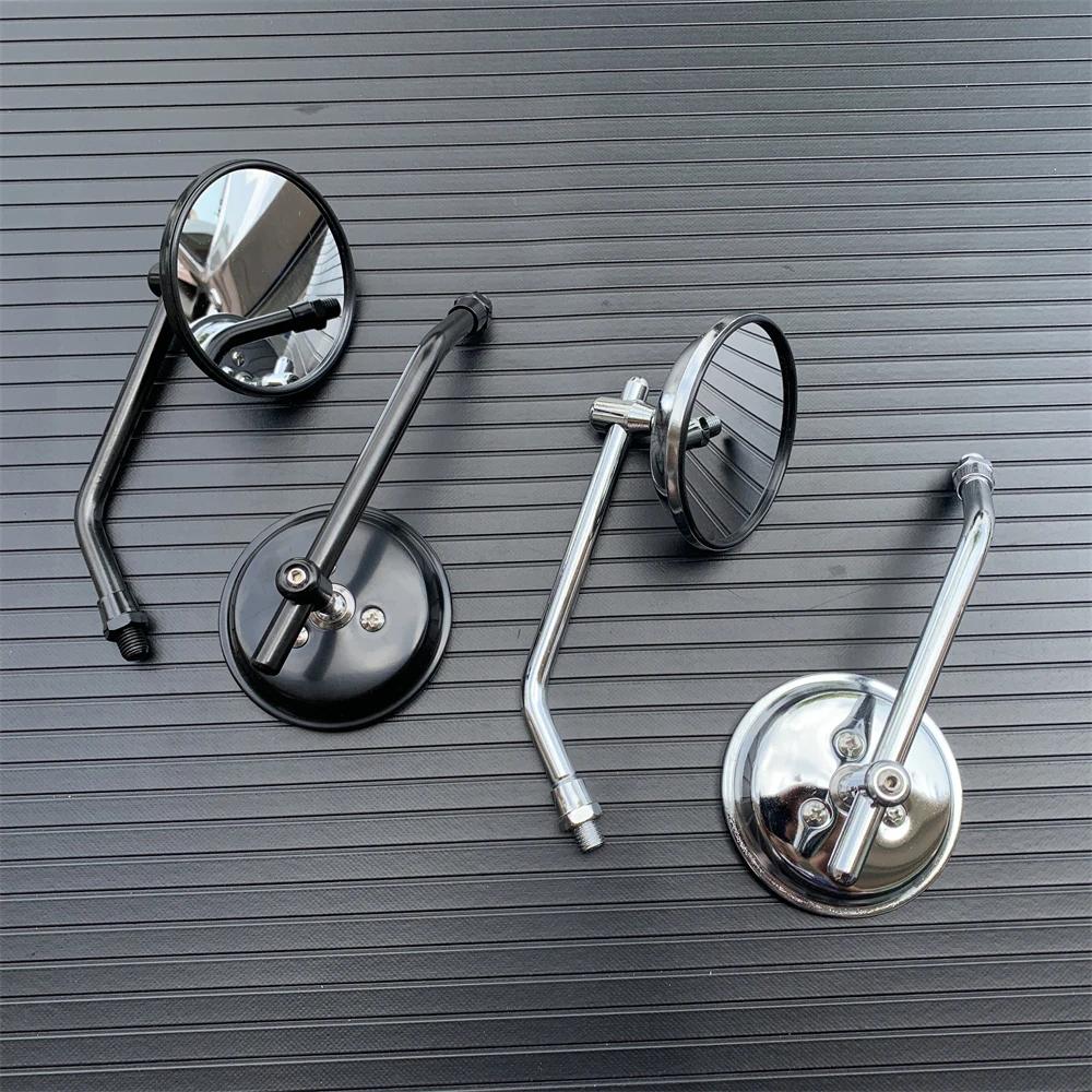 

Бічне дзеркало заднього виду мотоцикла з гвинтами 10 мм. Універсальне кругле ретро-модифіковане дзеркало заднього виду Cafe Racer. чорний