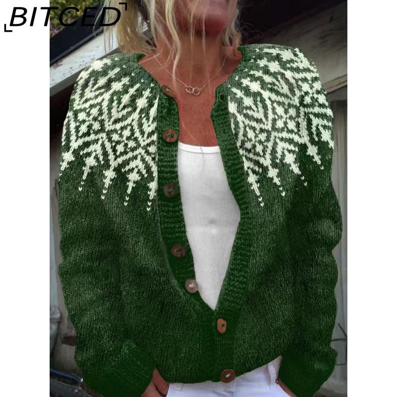 BITCED Women's Cardigan Sweater - Color-Blocked Oversized Knit Top