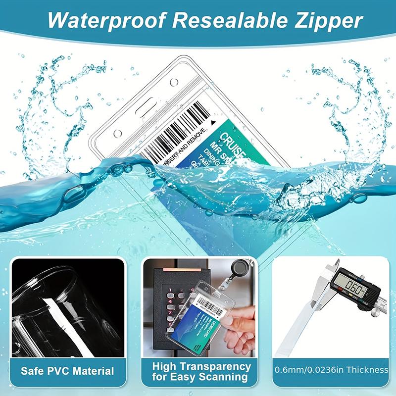 1/3pcs Card Holder with Hanging Rope Waterproof PVC Scalable Chest Buckle For Work ID And Name Tags Office Storage Supplies TMZ