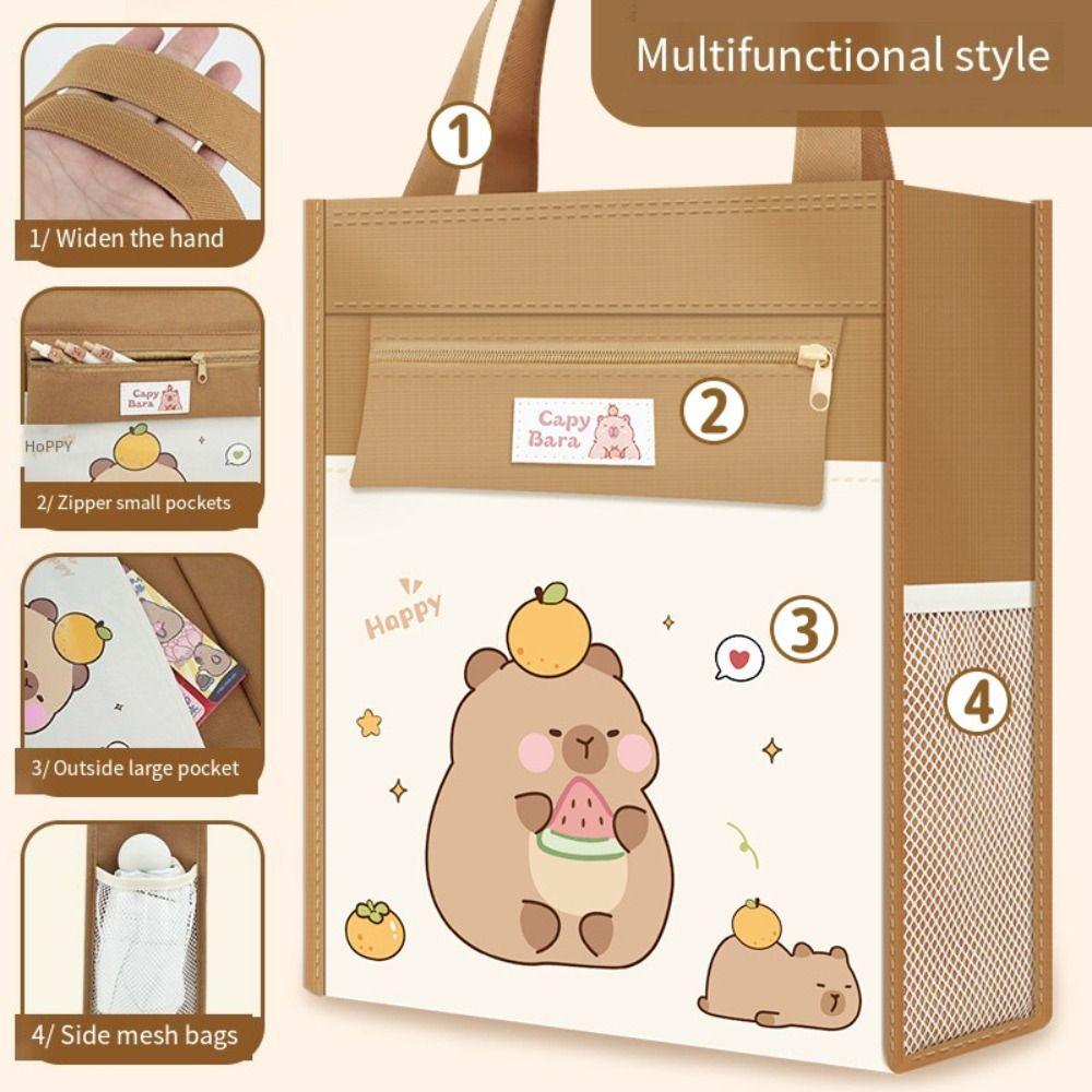 

Astronaut Kids Document Bag Partition Storage Student School Bag Capybara Tutoring Bag Children Style C