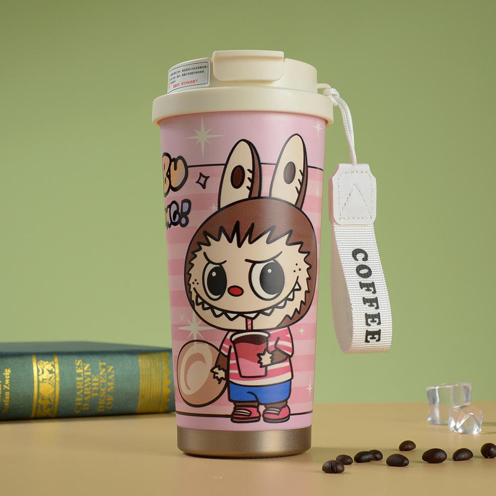 3D Cartoon Lily of The Valley Coffee Cup 316 Stainless Steel Thermos Cup Portable Girls High Value Straw Cup