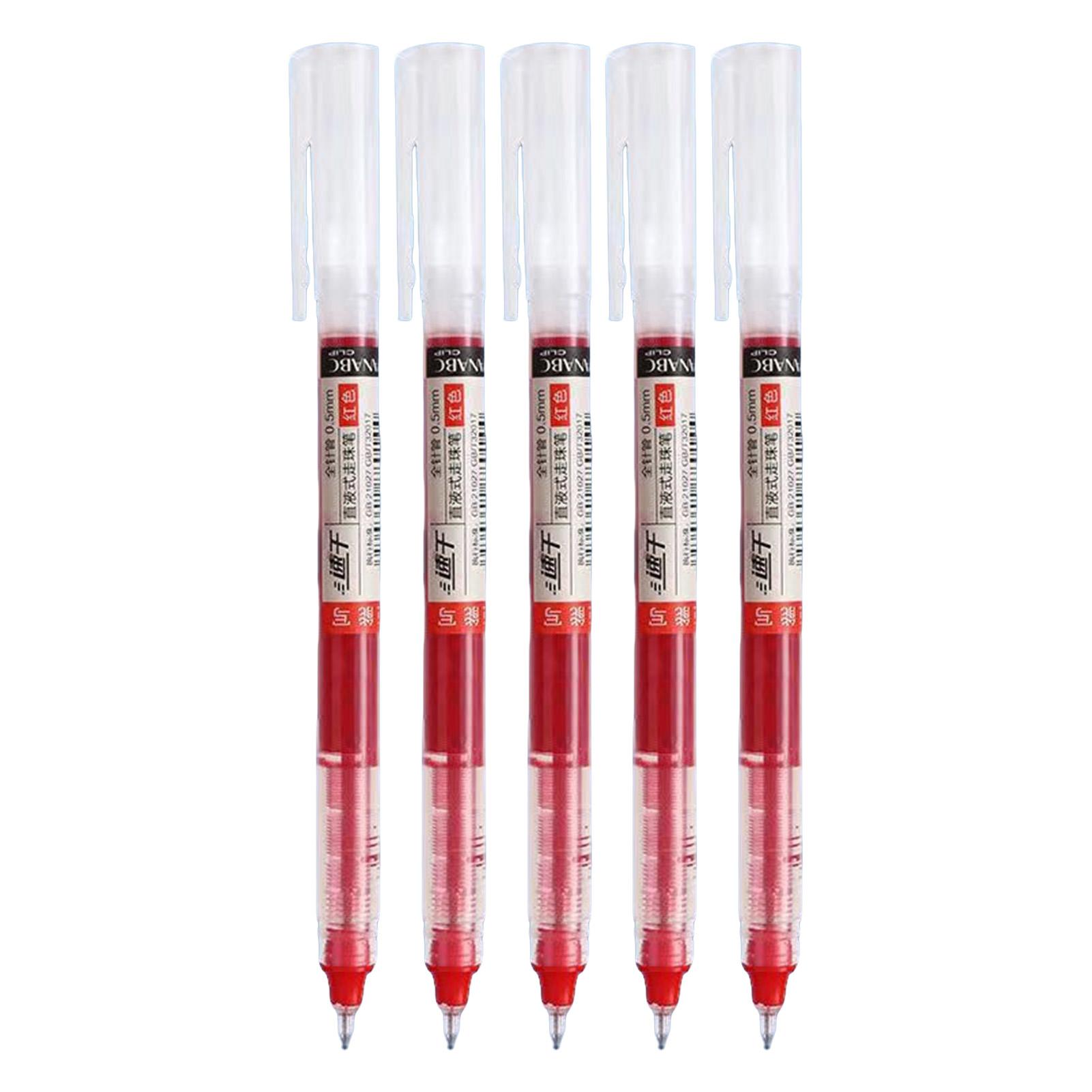Ballpoint Pen Large Capacity 0.5mm Ballpoint Pen Black/Red/Blue Quick-Drying Ink Replaceable Refill Stationery School Supplies As Shown