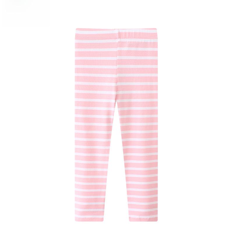 

Трикотажные полосатые хлопковые леггинсы для девочек - Тонкие брюки для малышей и малышей на весну/лето For height 100-110 cm