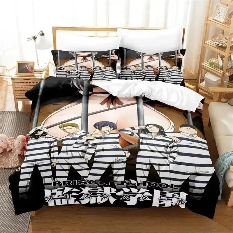 3D Print Prison Schol Anime Beding Set Bedrom Soft Modern Bedspreads Comefortable Children Kids Soft Duvet Cover Comfortable Quilt Cover And Pilowcase