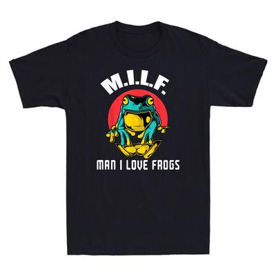 Vintage MILF Mann Ich Liebe Frösche Lustiger Spruch Frosch-Amphibienliebhaber Herren T-Shirt