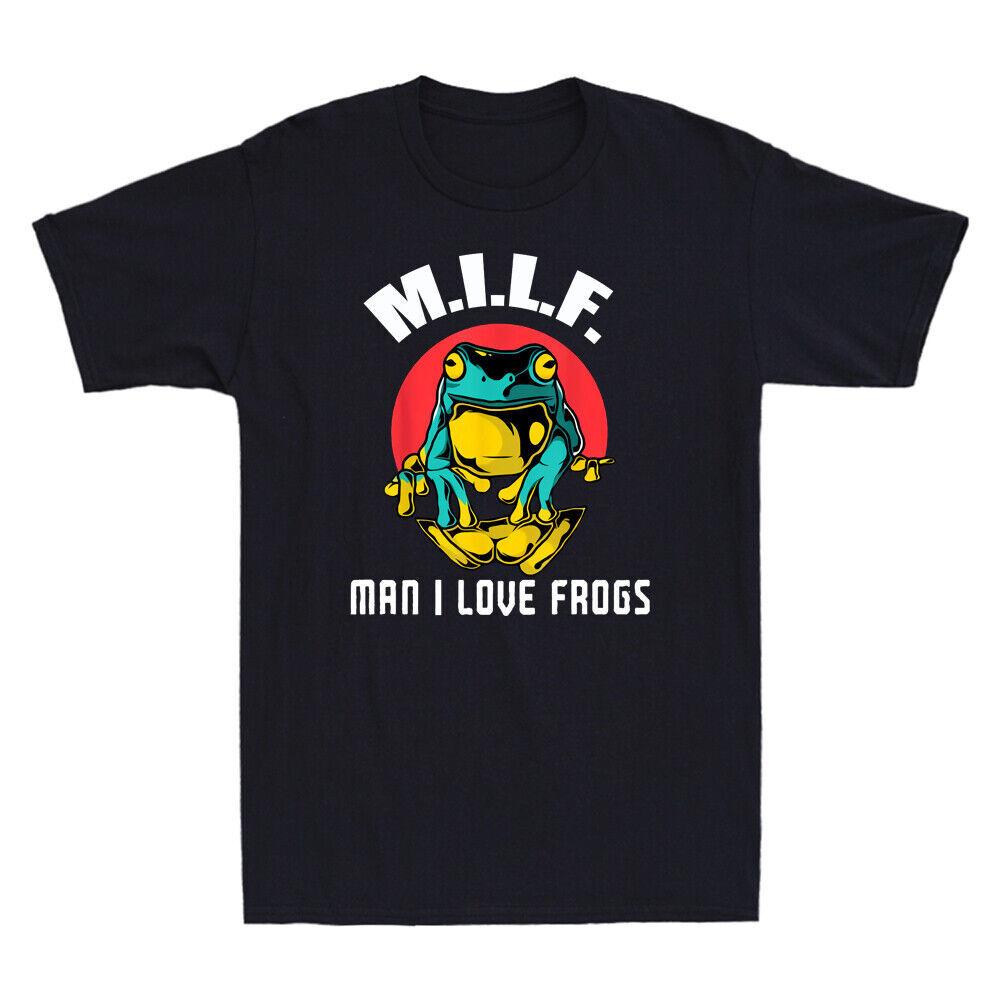 Vintage MILF Man I Love Frogs Funny Saying Frog-Amphibian Lovers Men s T-Shirt S
