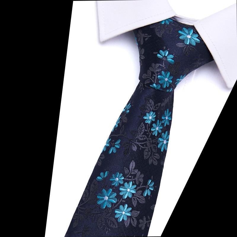Men'S Tie Polyester Silk Jacquard Tie Men'S 7.5Cm