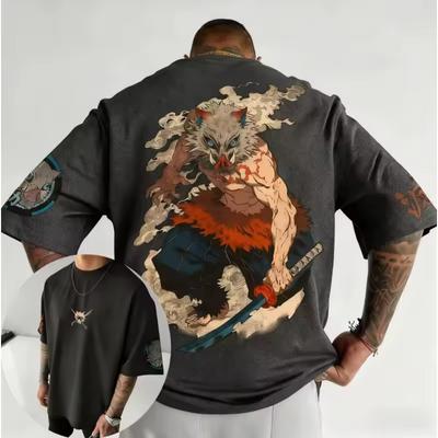2026 Neuer Demon Slayer Anime Inosuke Bedrucktes Kurzarm-T-Shirt Herren- und Damen-T-Shirt Herren Oberteil Sport-T-Shirt Harajuku Tee