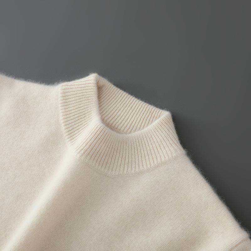 

Чоловічий светр 100% чиста вовна, з напіввисоким коміром, Business Casual, Теплий зимовий трикотаж XL (150-170 lbs)