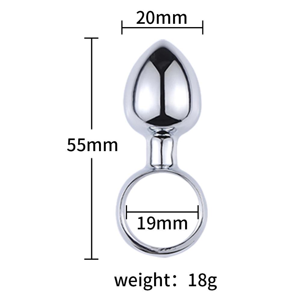 Metallic Pull Ring Butt Plug Beginner's Entry Anal Expansion G-Spot Anus Toys for Men and Women