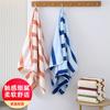 Quick-drying Coral Fleece Bath Towel Soft Thickened Absorbent Wide Striped English Hemming Beach Towel