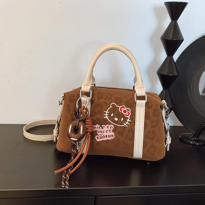 2025 Women's Cross-border Leather Boston Bag: Fashionable Cartoon Handbag & Single Shoulder Crossbody Bag