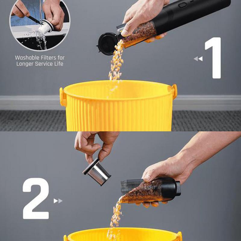 Car Vacuum Portable Cordless 200W Cordless Cleaner Small For Car Lightweight Cordless Powerful Car Vacuum 19000Pa With Cord Bag