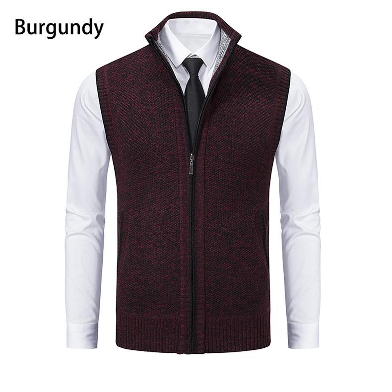 Herren Ärmellose Warmweste mit Stehkragen und Fleece-Futter - Herbst/Winter Jugendmode Gilet