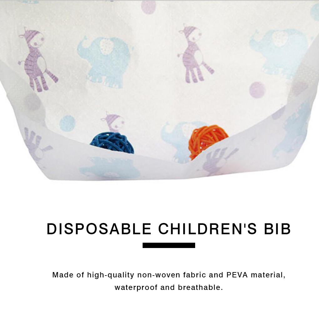 ZXR.Elwood 20pcs Saliva Towel Baby Cartoon Bib Single Use Infant Feeding Dining Apron Newborn Kid Dining Bib