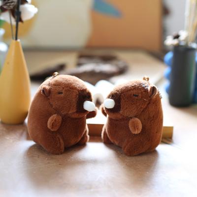 Sevimli Sevimli Kapibala Kolye Peluş Oyuncak Bebek Karikatür Çanta Asılı Süs Anahtarlık Bebek Bebek