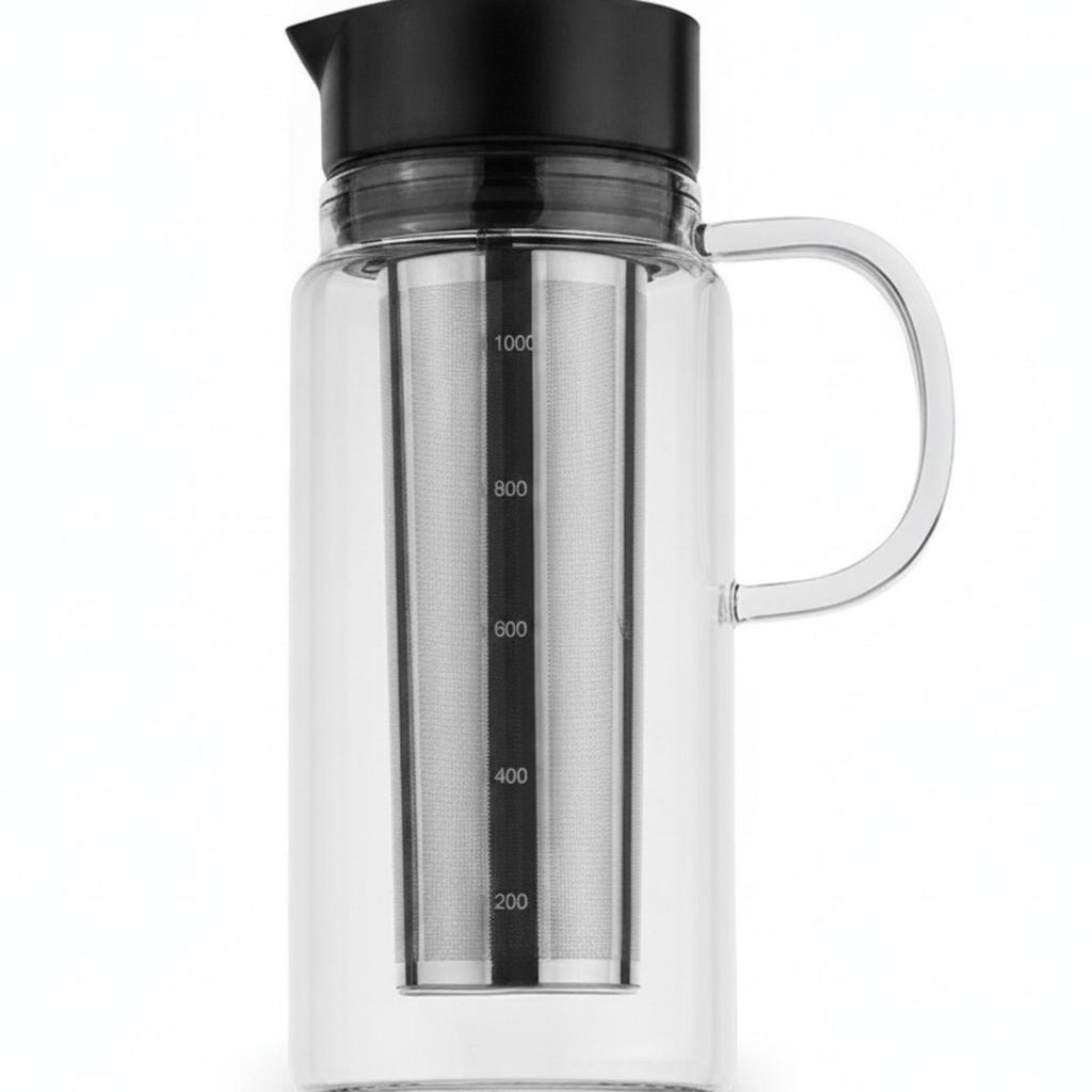 Cold Brew Coffee Maker Reusable Glass Pitcher with Lid Sun Tea for Kitchen