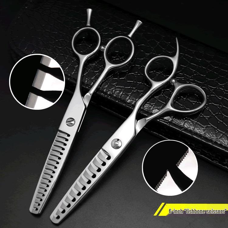 

6-inch Fishbone Thinning Shears for Hairdressers: Remove Large Hair Volume Efficiently