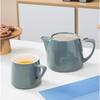 Premium Grey Porcelain Teapot with Removable Stainless Steel Infuser Large 550ml Capacity Easy Brewing and Stylish Serving Dish