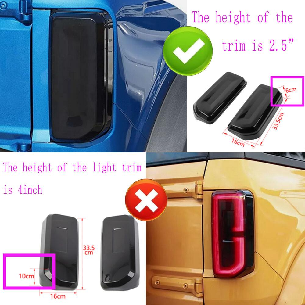 Tailgate Lamp Cover Trunk Warning Lamp Cover for Ford Bronco +Accessories